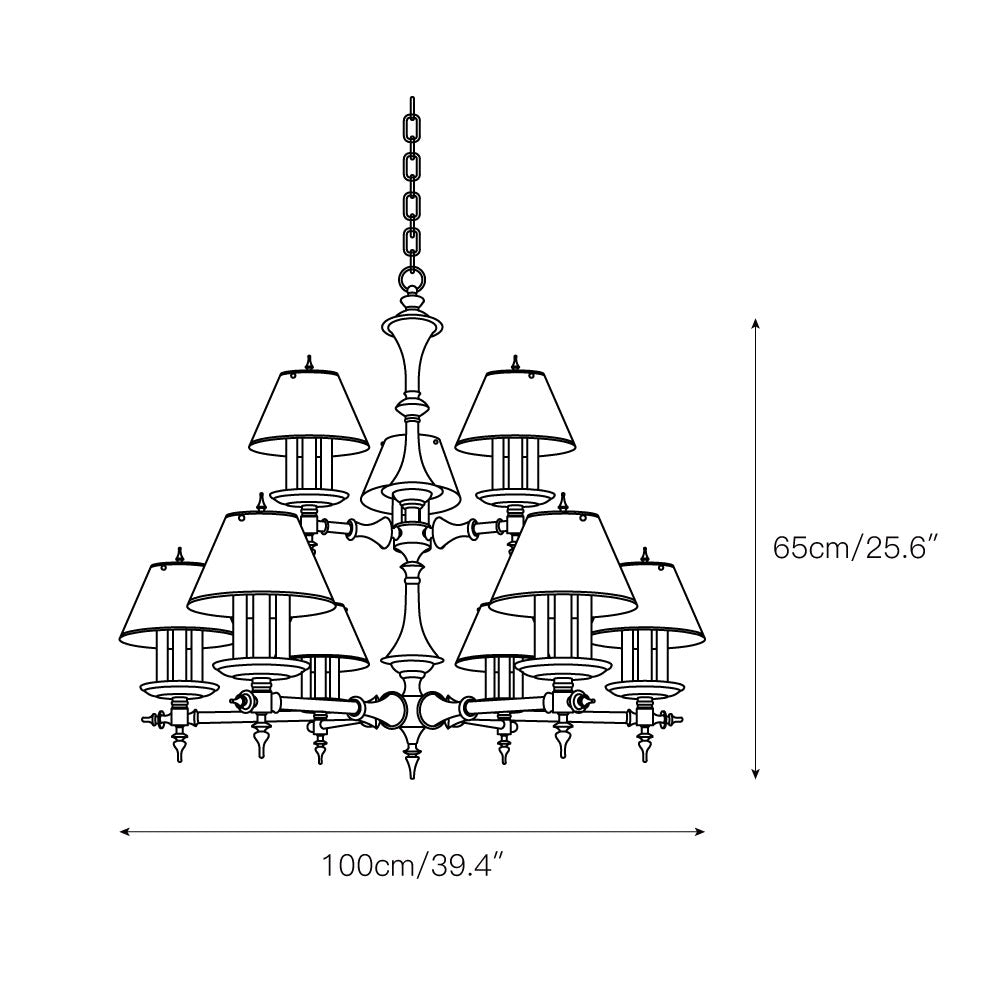 Comarion Vintage Traditional Metal Chandelier - Lamp Copper