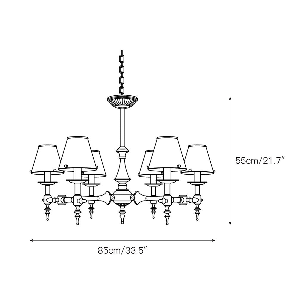 Comarion Vintage Traditional Metal Chandelier - Lamp Copper