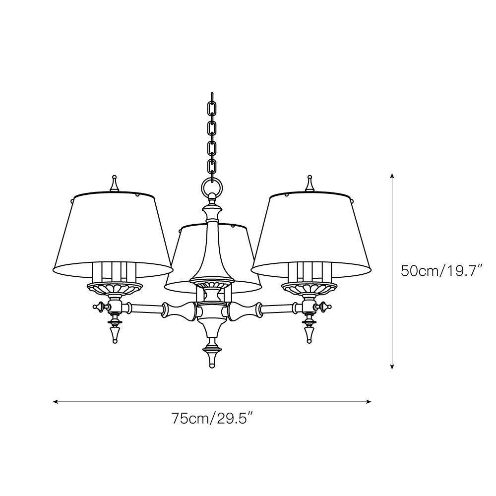 Comarion Vintage Traditional Metal Chandelier - Lamp Copper