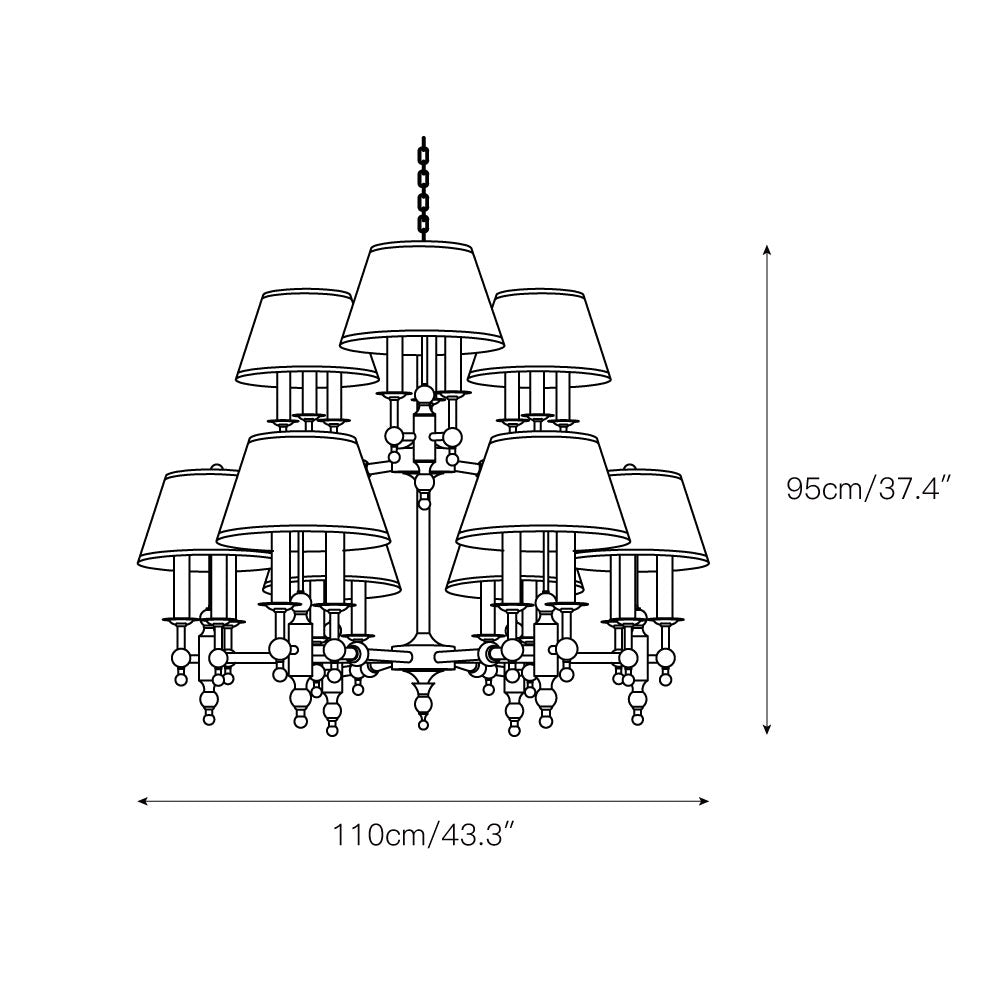 Comarion Vintage Traditional Metal Chandelier - Lamp Copper