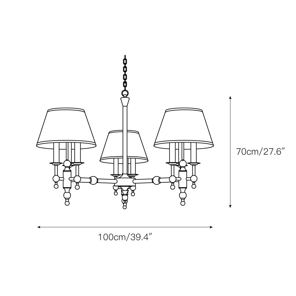Comarion Vintage Traditional Metal Chandelier - Lamp Copper