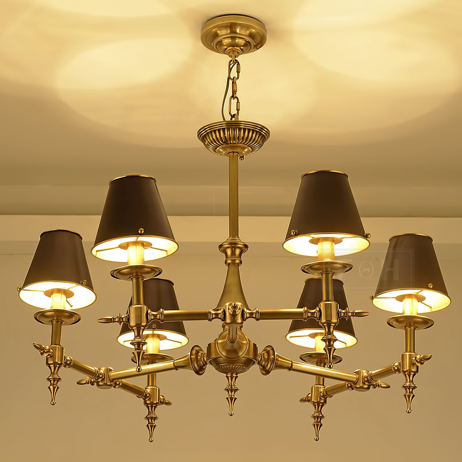Comarion Vintage Traditional Metal Chandelier - Lamp Copper