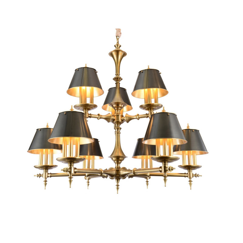 Comarion Vintage Traditional Metal Chandelier - Lamp Copper