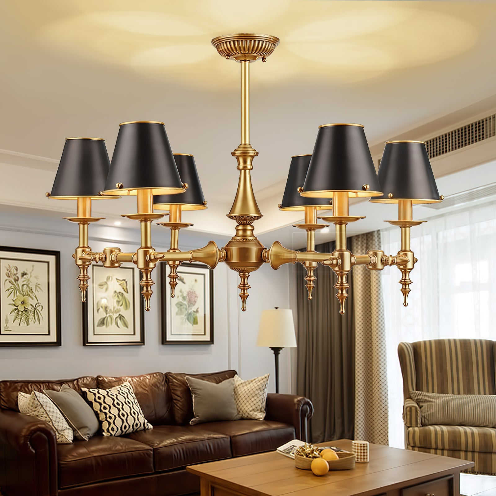 Comarion Vintage Traditional Metal Chandelier - Lamp Copper