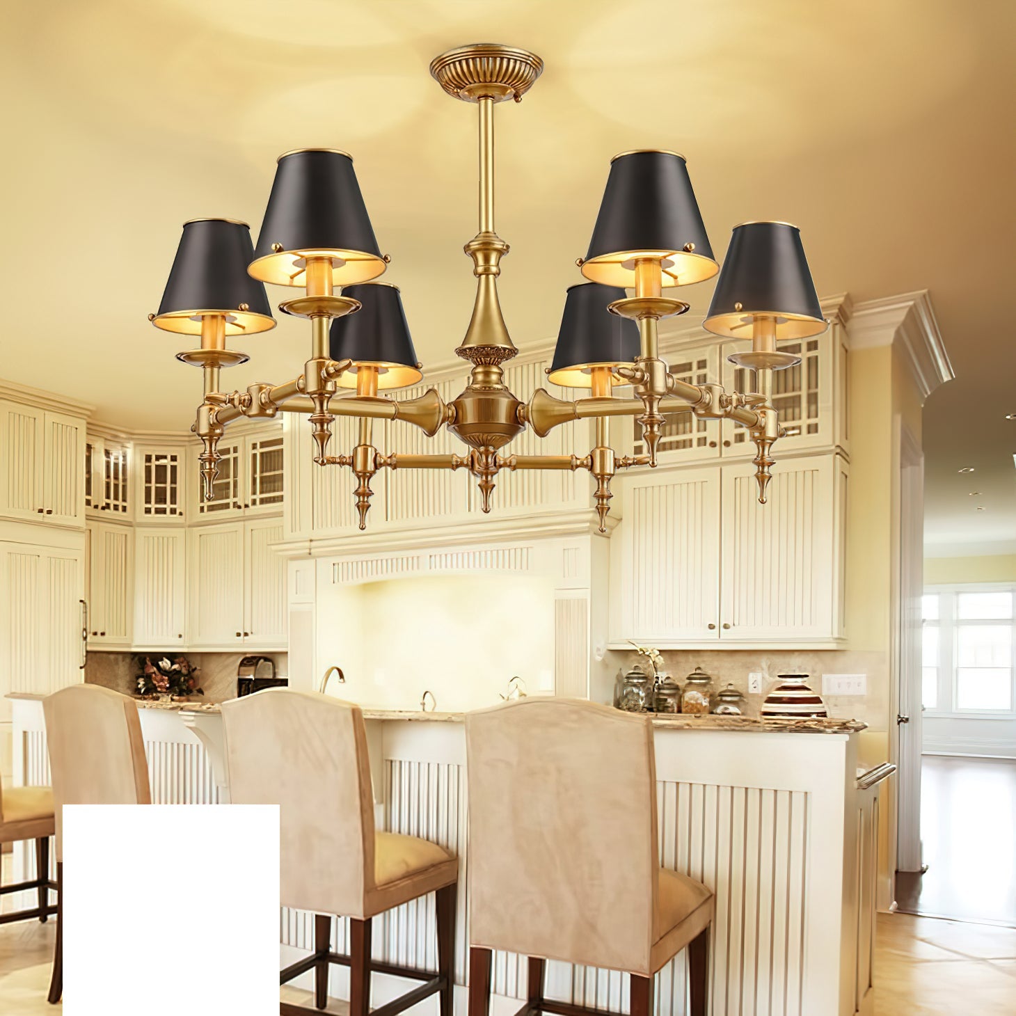 Comarion Vintage Traditional Metal Chandelier - Lamp Copper