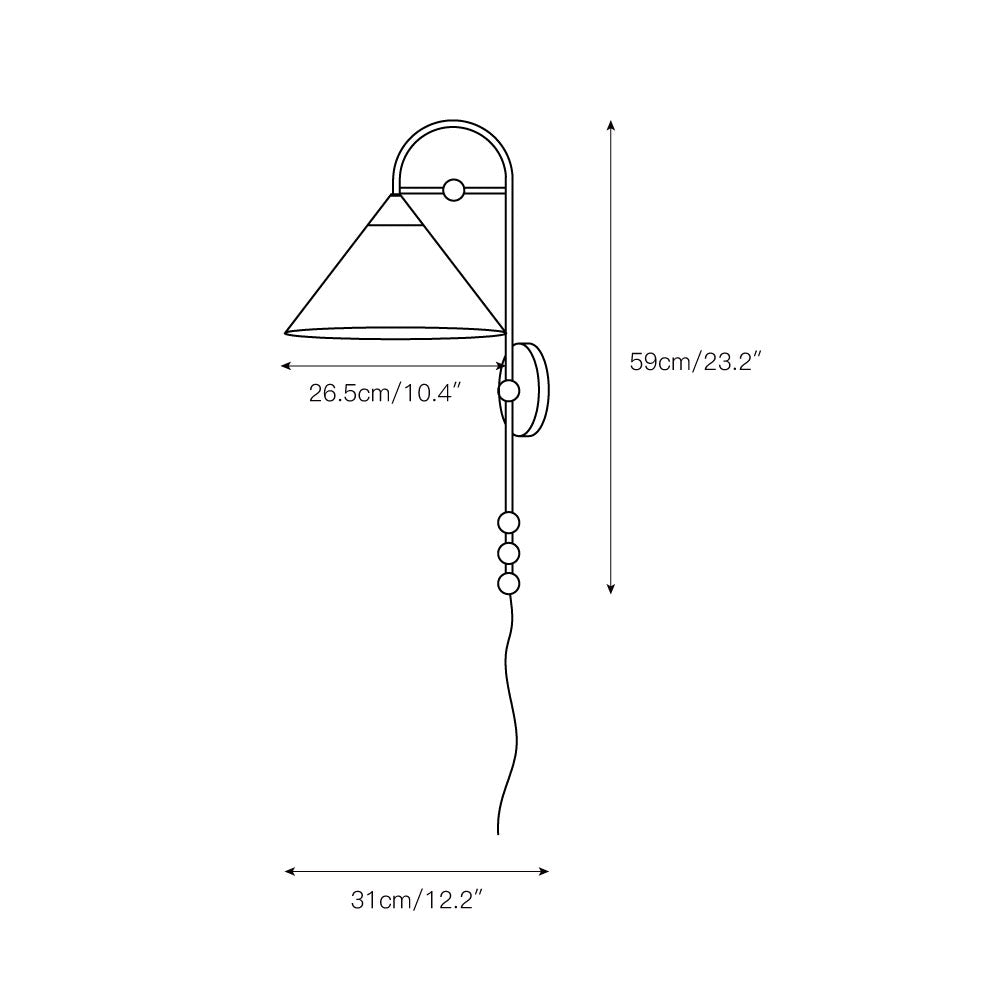 Cisorir Elegance Vintage Plug-In Brass Fabric Sconce Wall Lamp - Lamp Copper