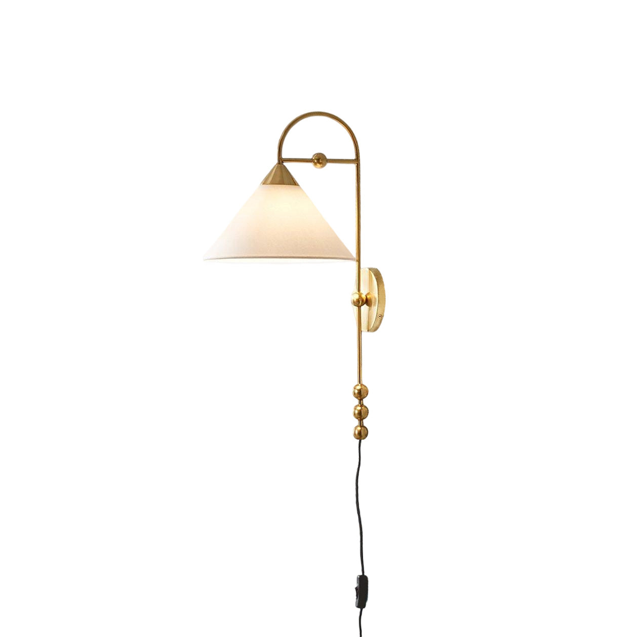 Cisorir Elegance Vintage Plug-In Brass Fabric Sconce Wall Lamp - Lamp Copper