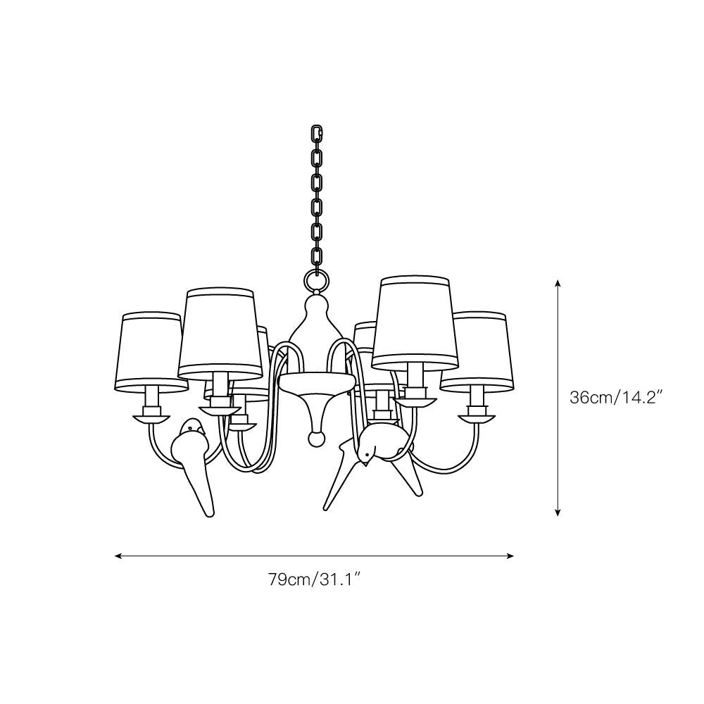 Avcarora Postmodern Luxury Fabric Metal Chandelier - Lamp Copper