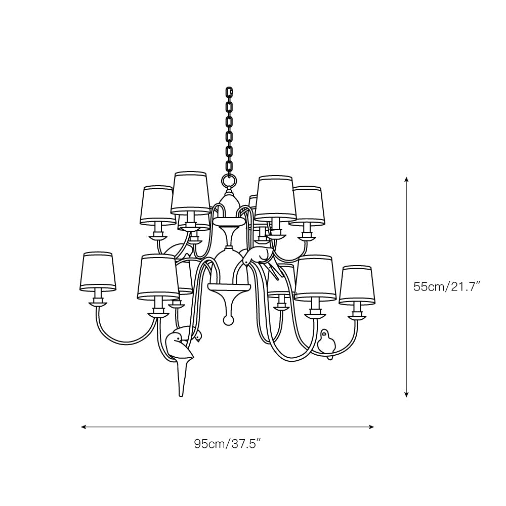 Avcarora Postmodern Luxury Fabric Metal Chandelier - Lamp Copper