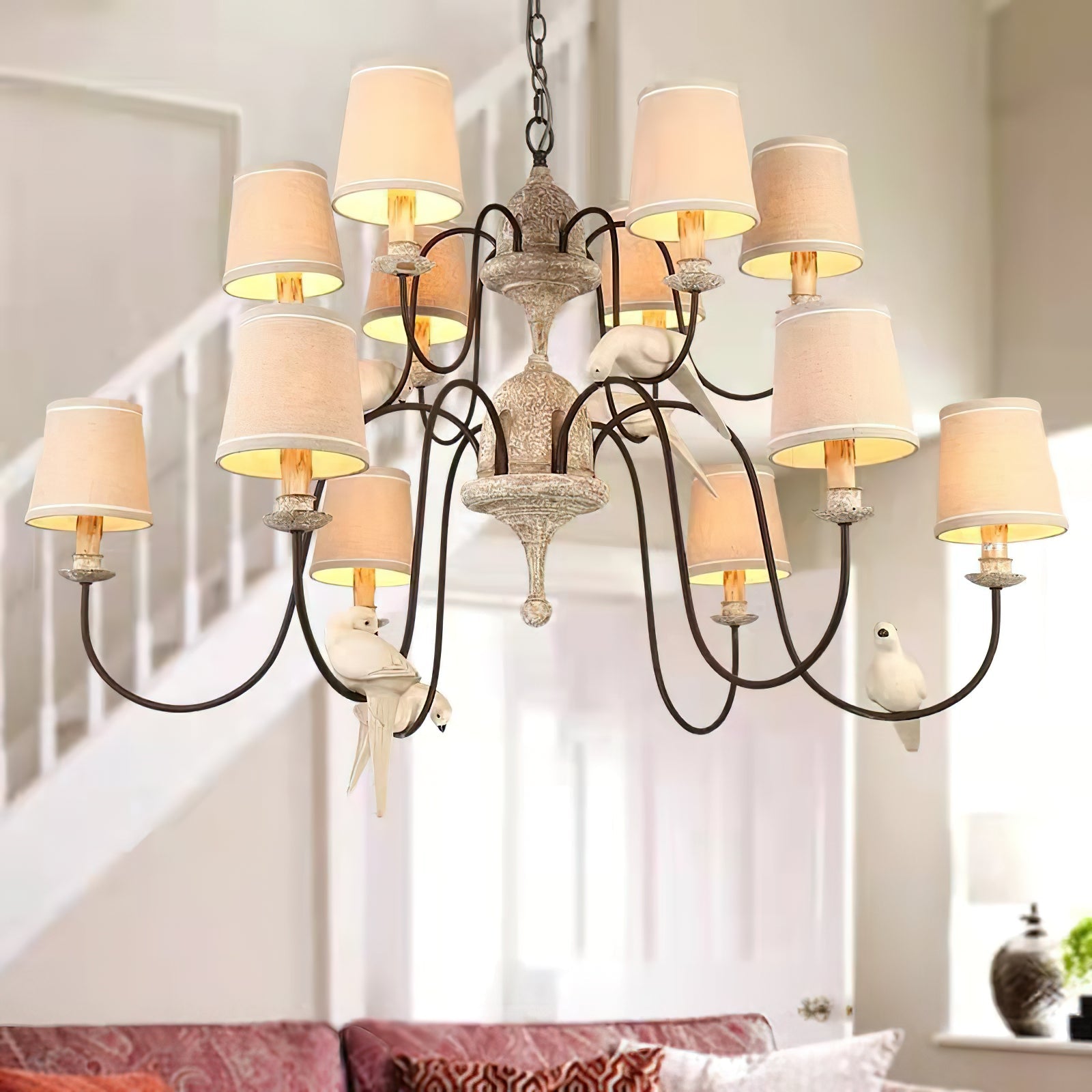 Avcarora Postmodern Luxury Fabric Metal Chandelier - Lamp Copper