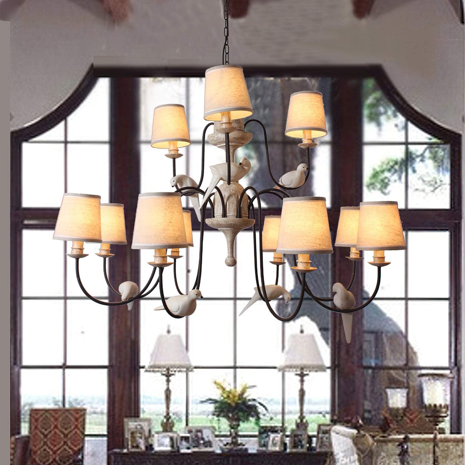 Avcarora Postmodern Luxury Fabric Metal Chandelier - Lamp Copper