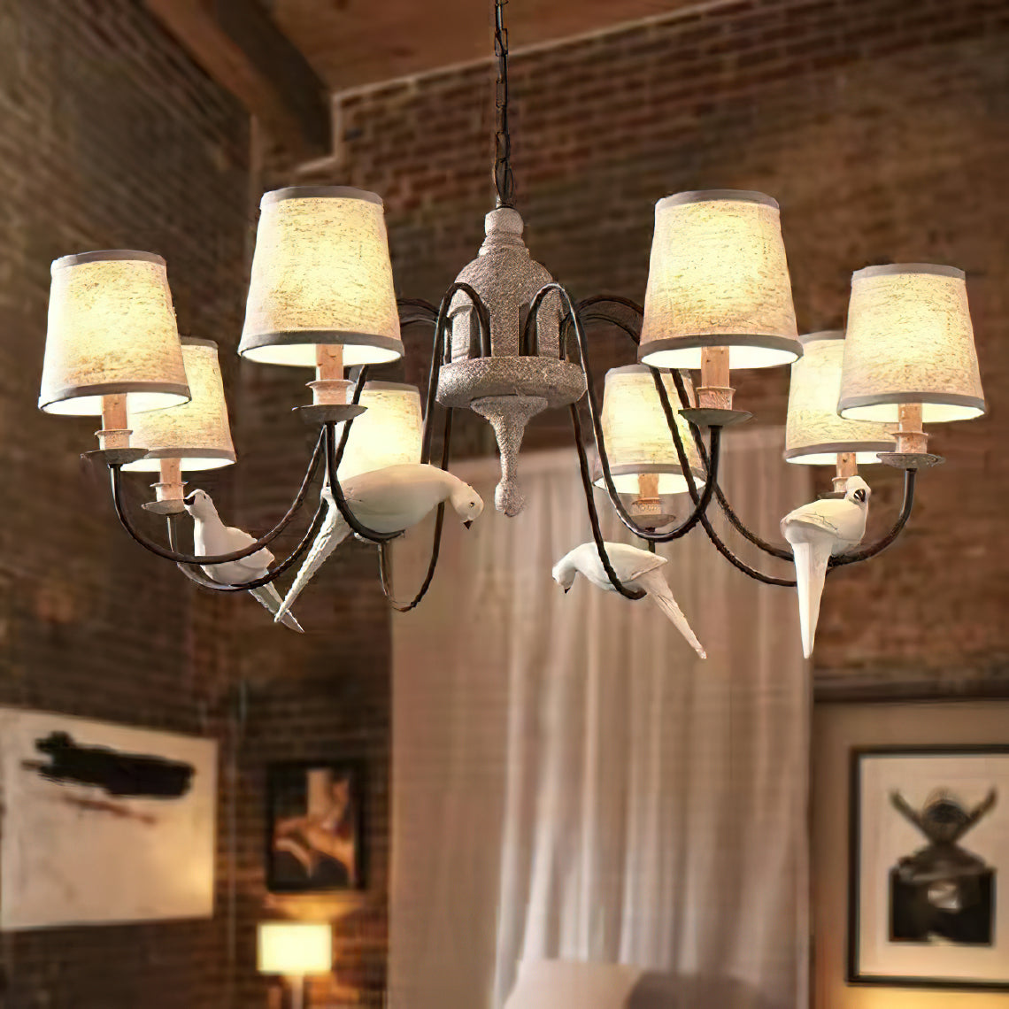 Avcarora Postmodern Luxury Fabric Metal Chandelier - Lamp Copper