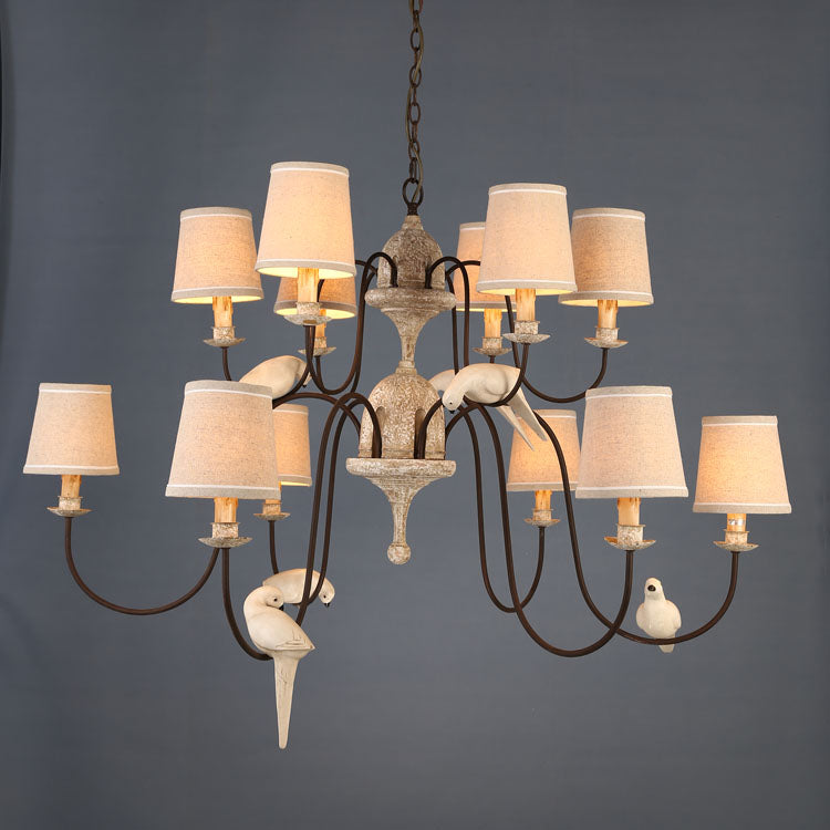Avcarora Postmodern Luxury Fabric Metal Chandelier - Lamp Copper