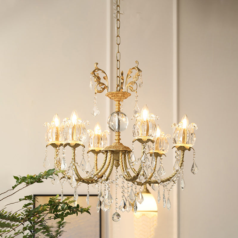 Evynyra Postmodern Luxury Brass Crystal Chandelier - Lamp Copper