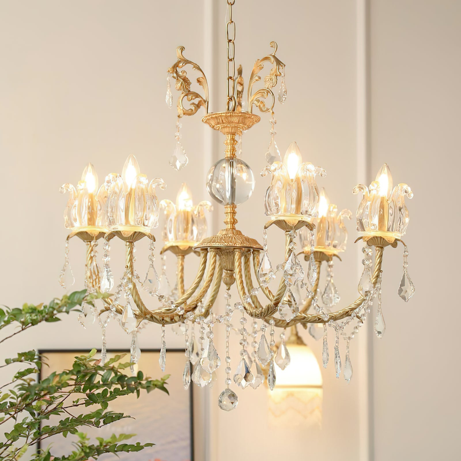 Evynyra Postmodern Luxury Brass Crystal Chandelier - Lamp Copper