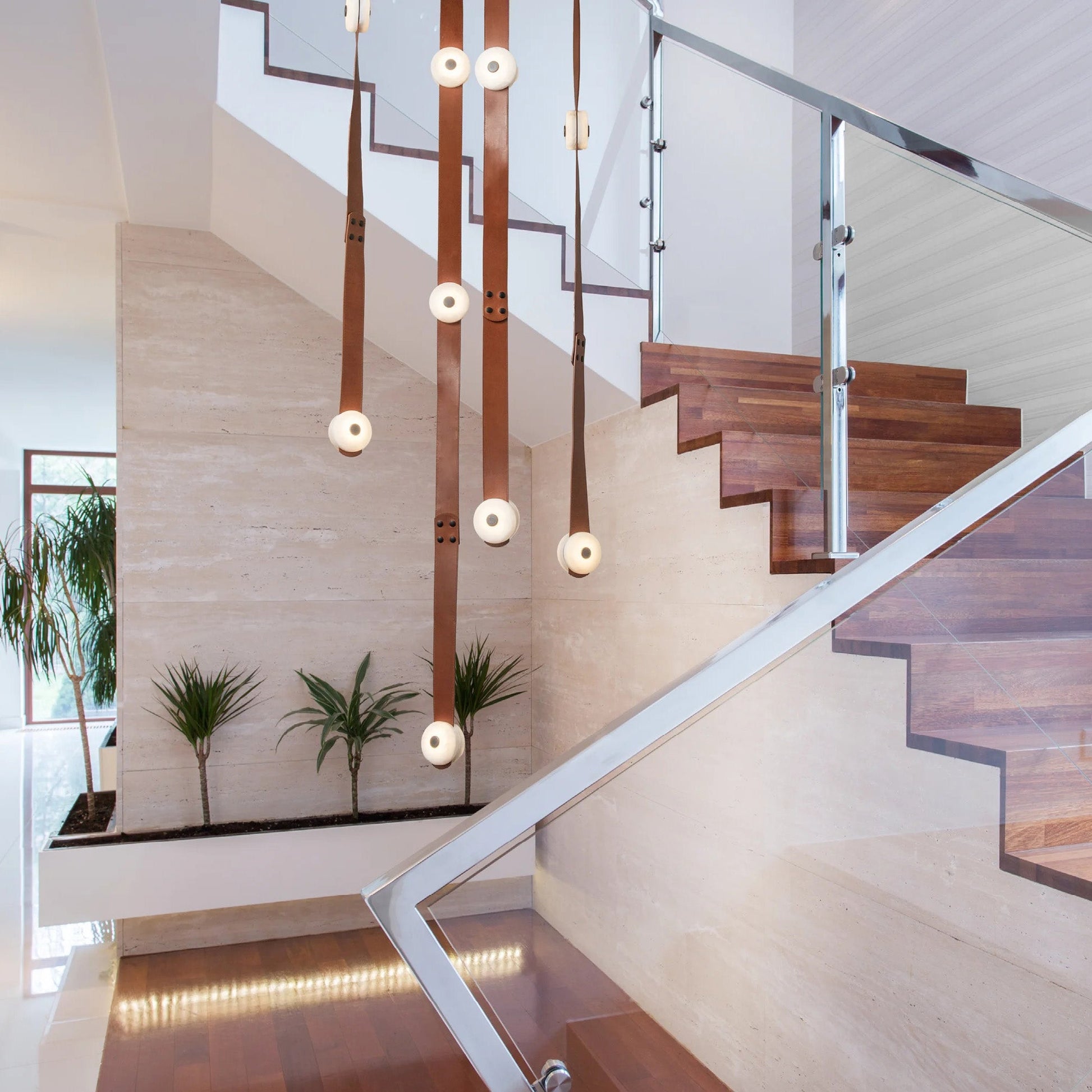 Orinos Modern Minimalist LED Alabaster Pendant Lamp - Lamp Copper