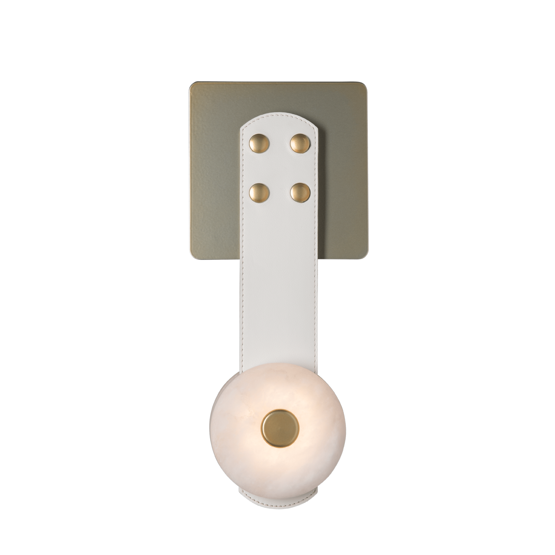 Evsore Modern Minimalist LED Leather Alabaster Sconce Wall Lamp - Lamp Copper