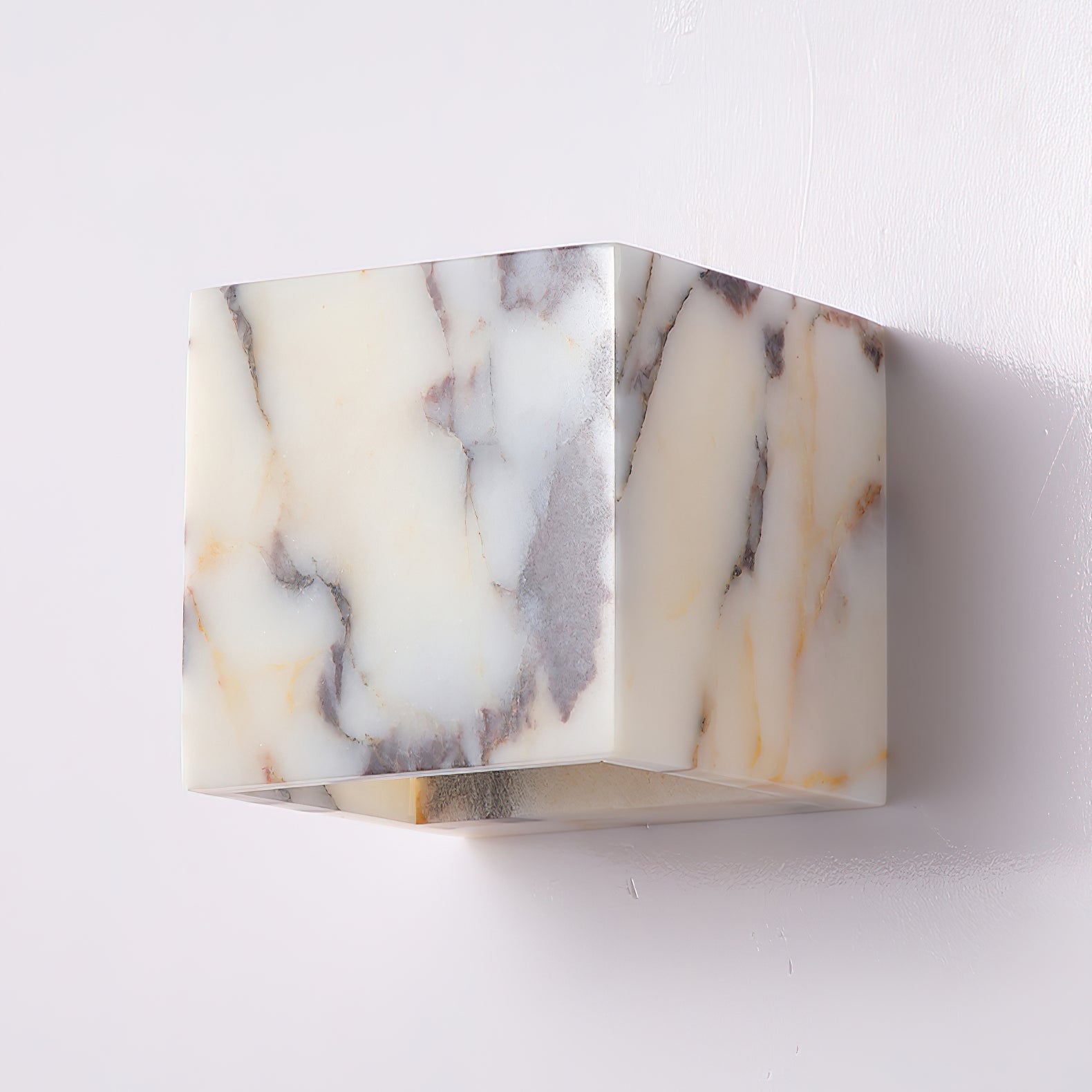 Illaee Modern Minimalist Square Marble Wall Lamp - Lamp Copper