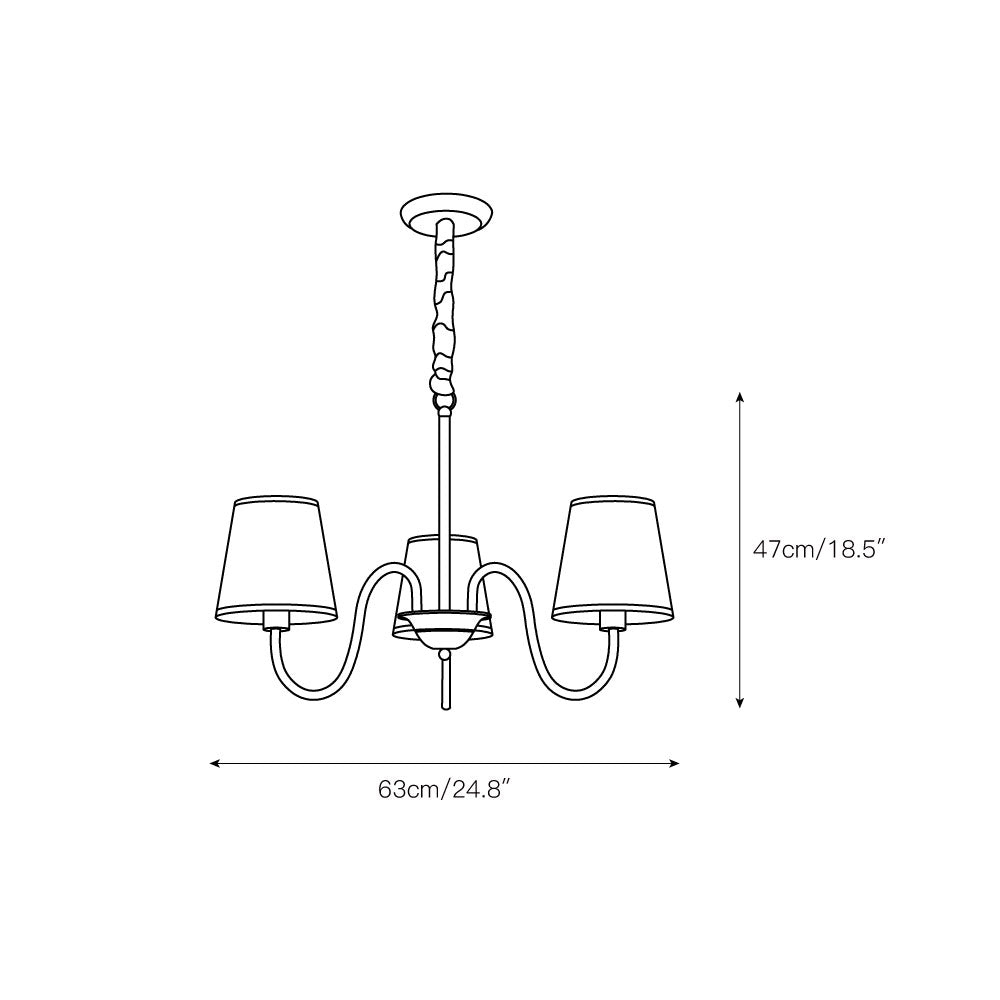 Aged Traditional Stacey Fabric Chandelier