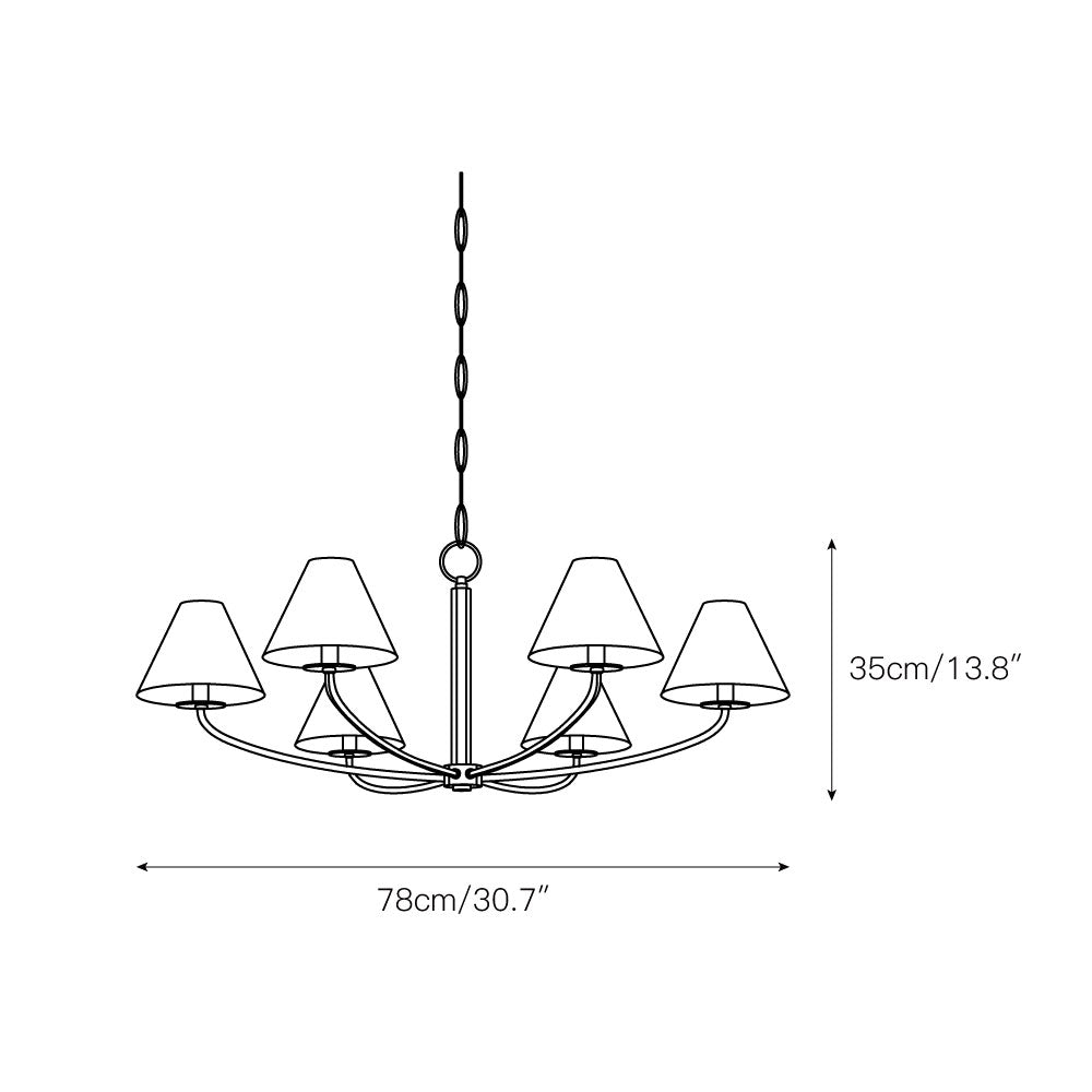 Fleur Classic Vintage Metal Fabric Chandelier - Lamp Copper