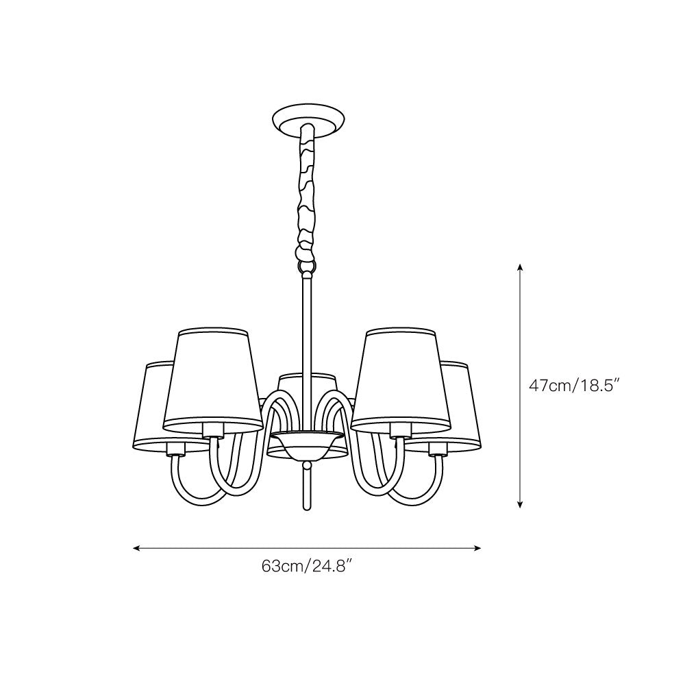 Aged Traditional Stacey Fabric Chandelier