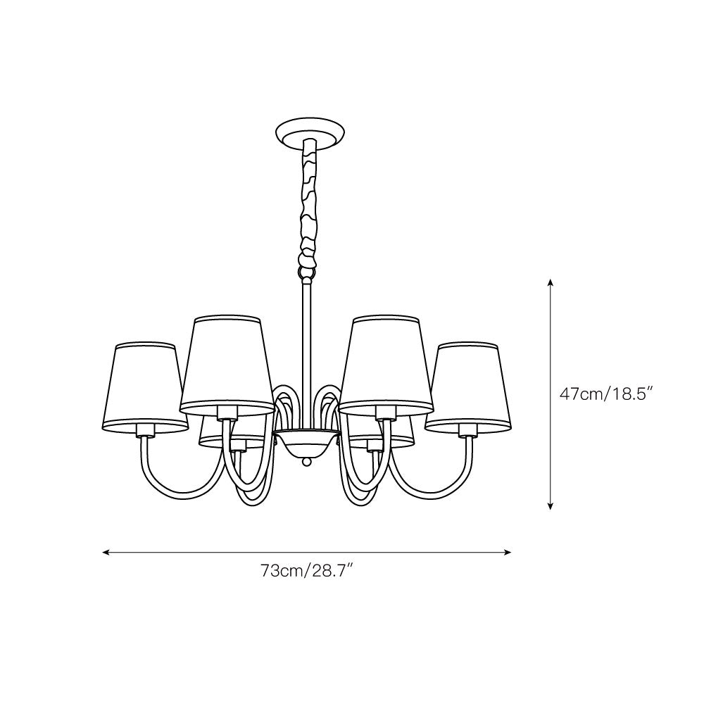 Aged Traditional Stacey Fabric Chandelier
