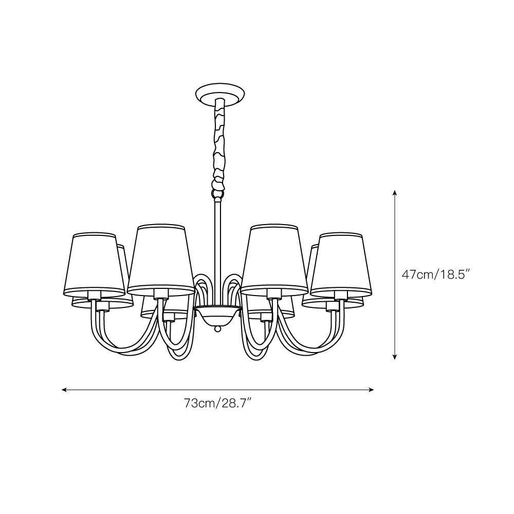 Aged Traditional Stacey Fabric Chandelier