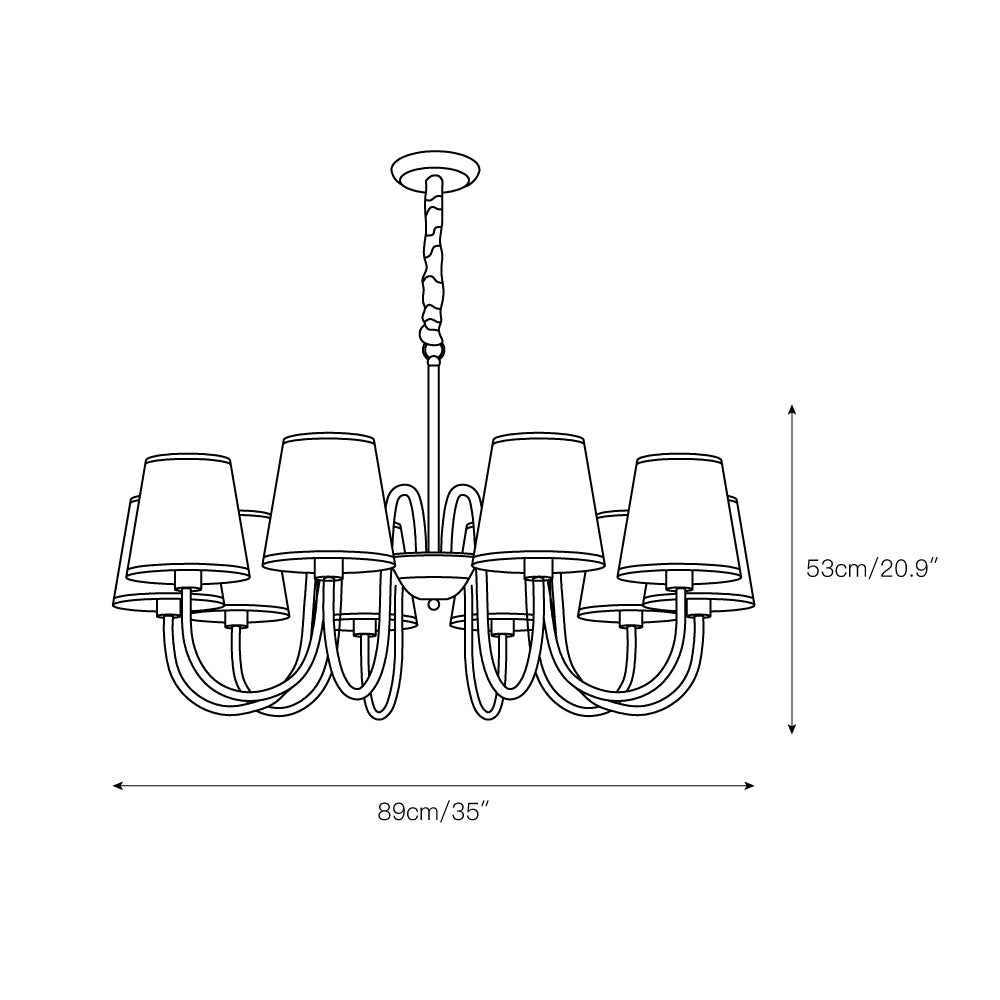 Aged Traditional Stacey Fabric Chandelier