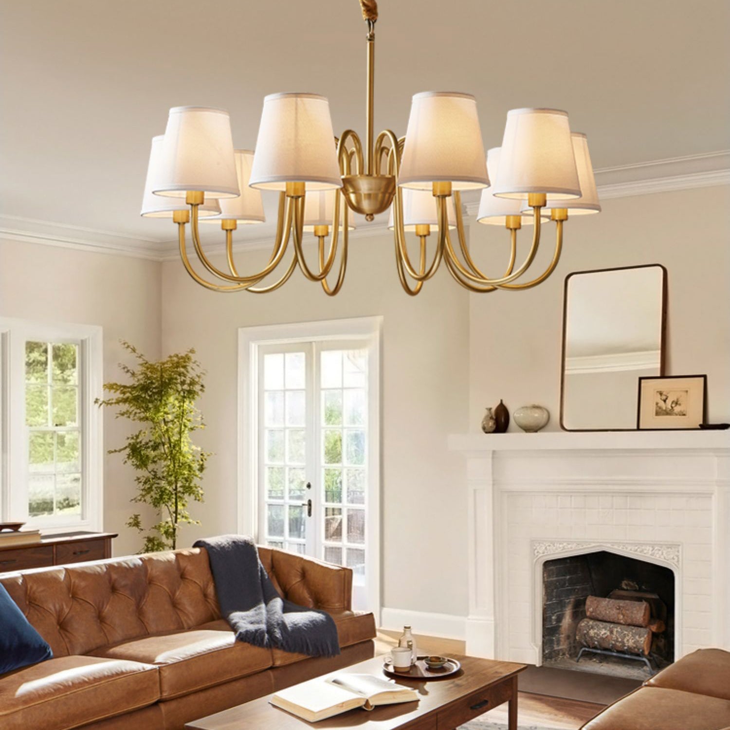 Aged Traditional Stacey Fabric Chandelier