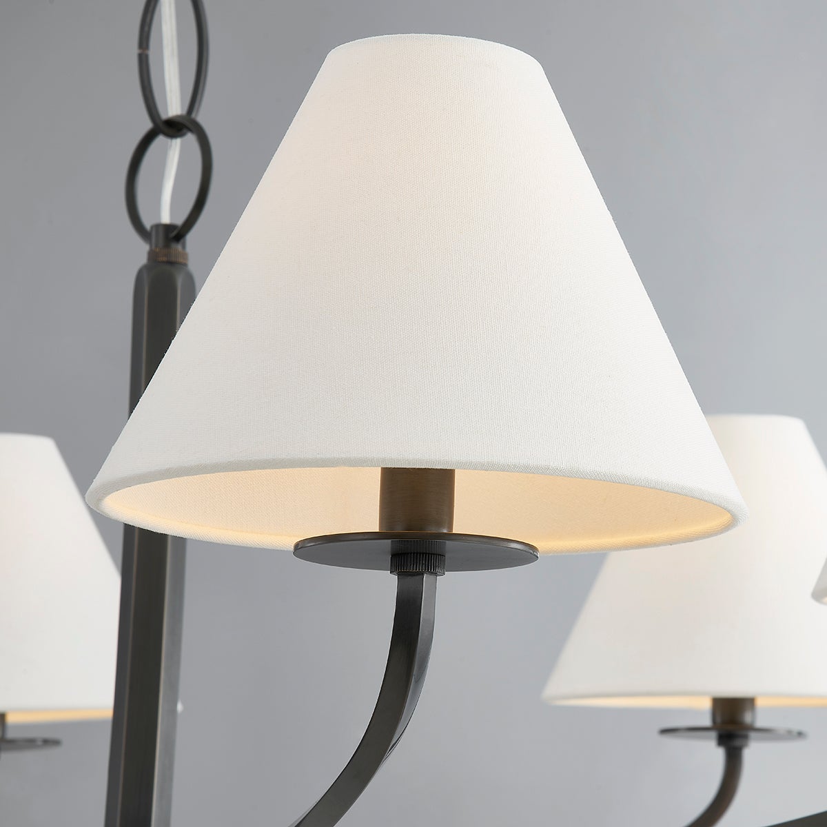 Fleur Classic Vintage Metal Fabric Chandelier - Lamp Copper