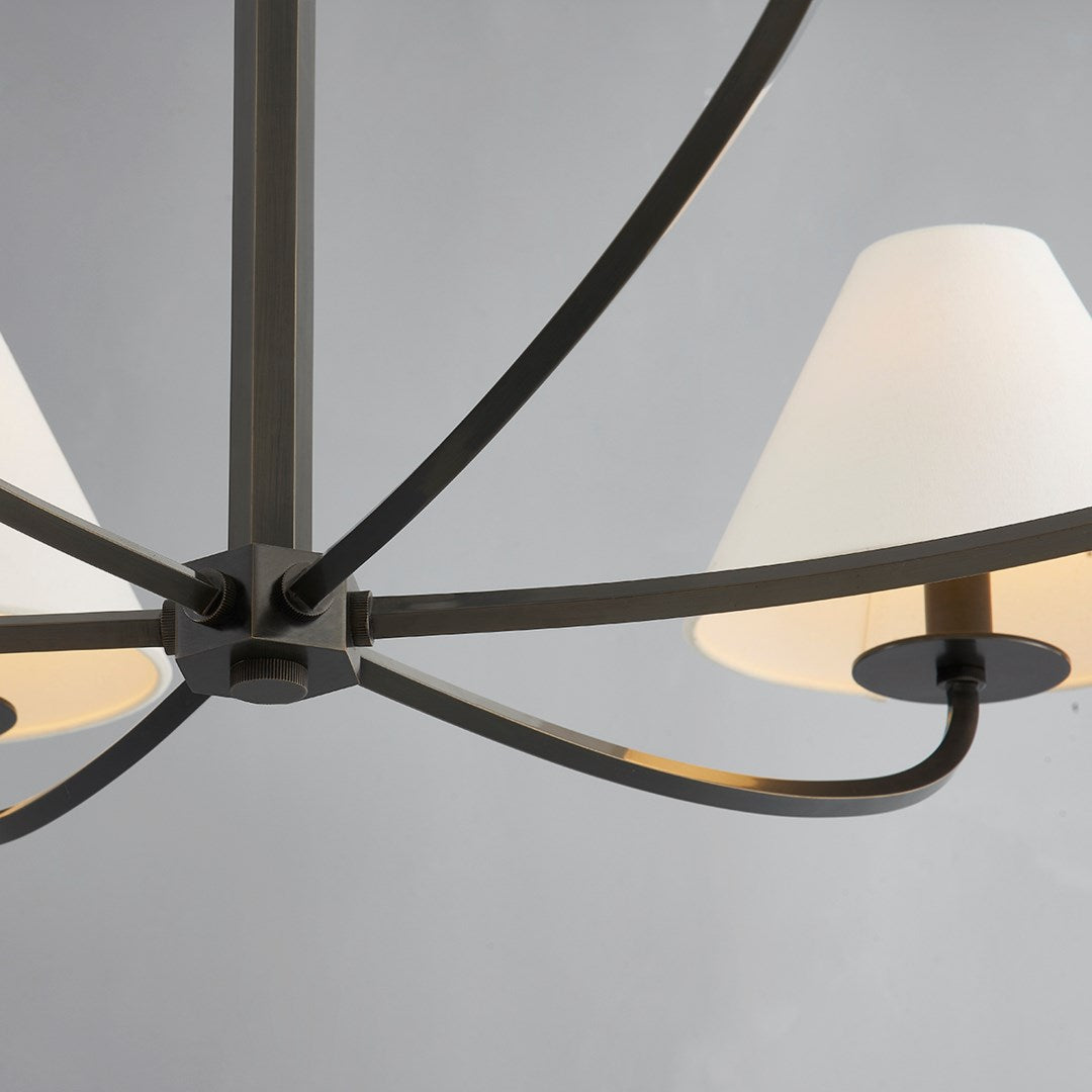 Fleur Classic Vintage Metal Fabric Chandelier - Lamp Copper