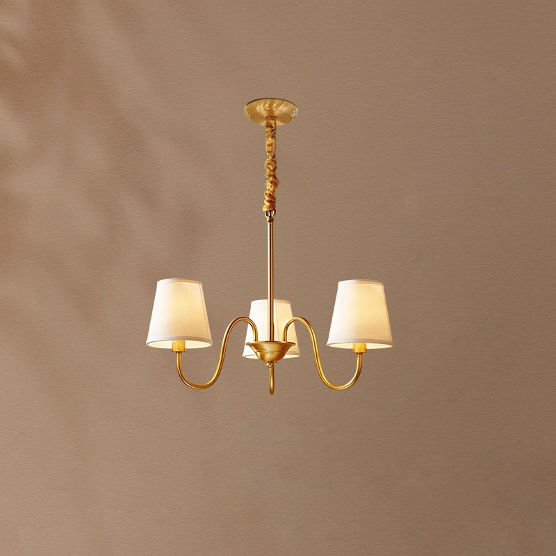 Aged Traditional Stacey Fabric Chandelier