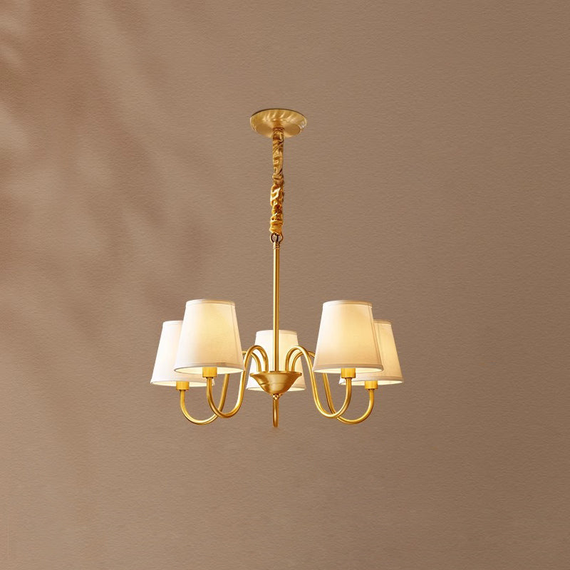 Aged Traditional Stacey Fabric Chandelier