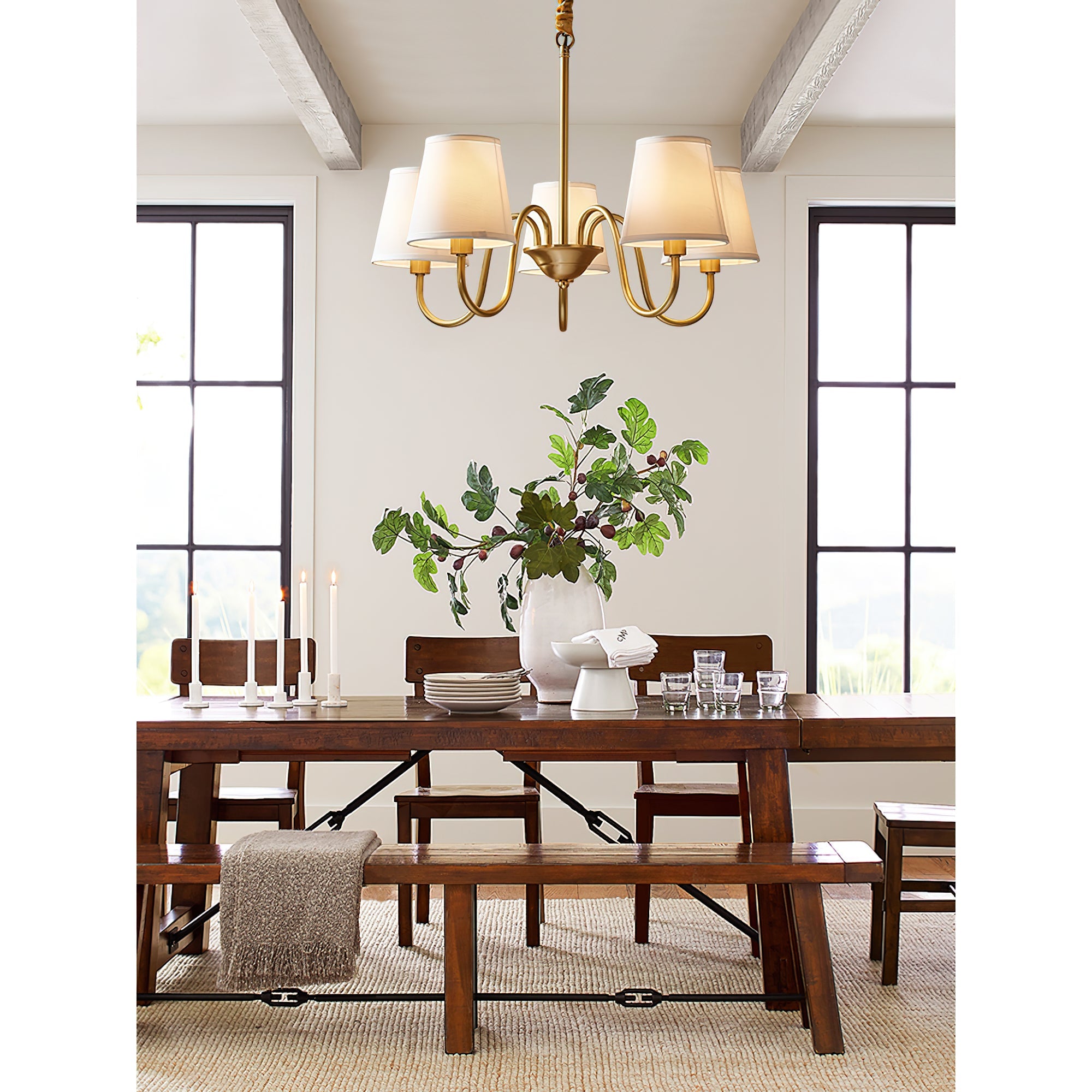 Aged Traditional Stacey Fabric Chandelier