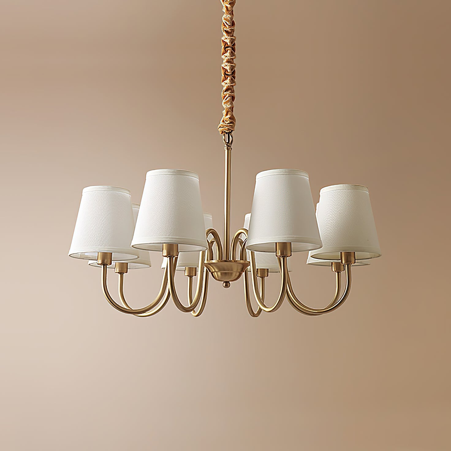 Aged Traditional Stacey Fabric Chandelier