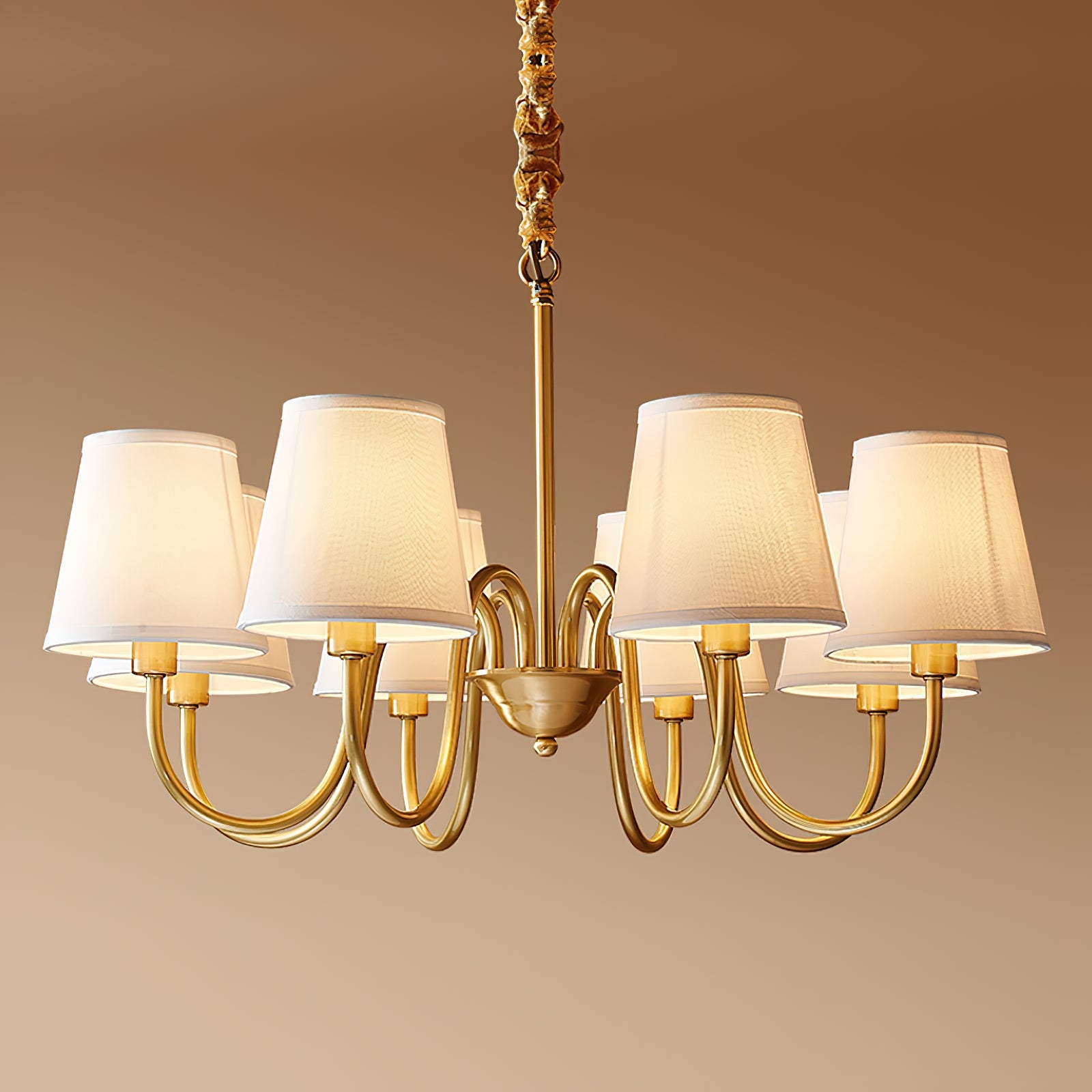 Aged Traditional Stacey Fabric Chandelier