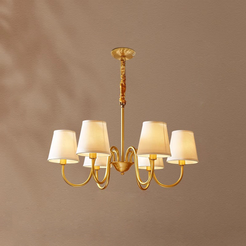 Aged Traditional Stacey Fabric Chandelier
