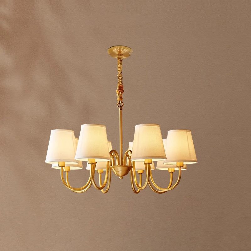 Aged Traditional Stacey Fabric Chandelier