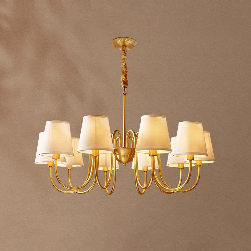 Aged Traditional Stacey Fabric Chandelier