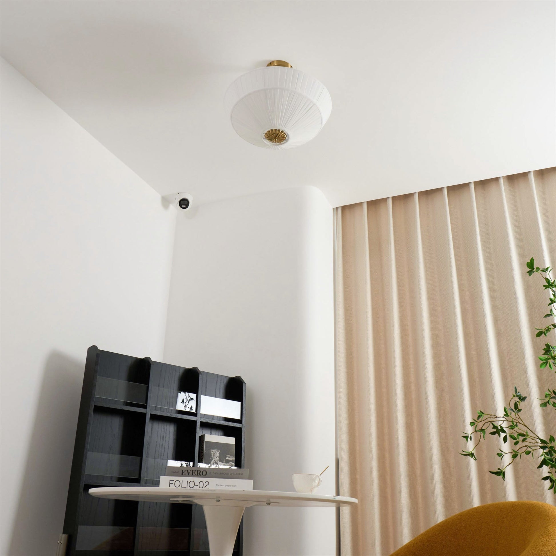 Casoreth Modern Minimalist Pleated Metal Fabric Ceiling Lamp - Lamp Copper