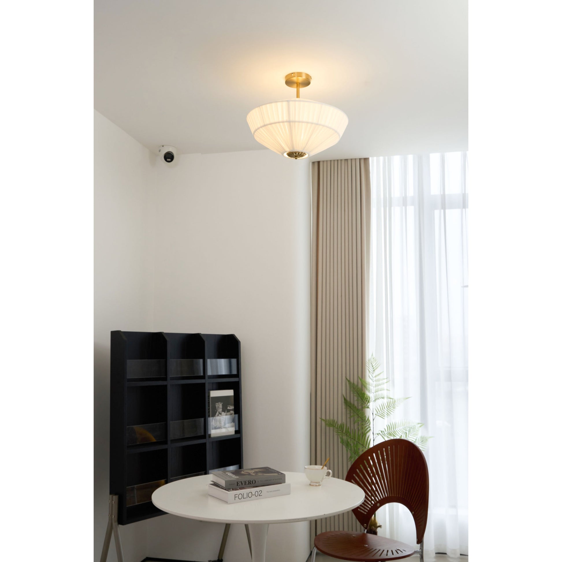 Casoreth Modern Minimalist Pleated Metal Fabric Ceiling Lamp - Lamp Copper