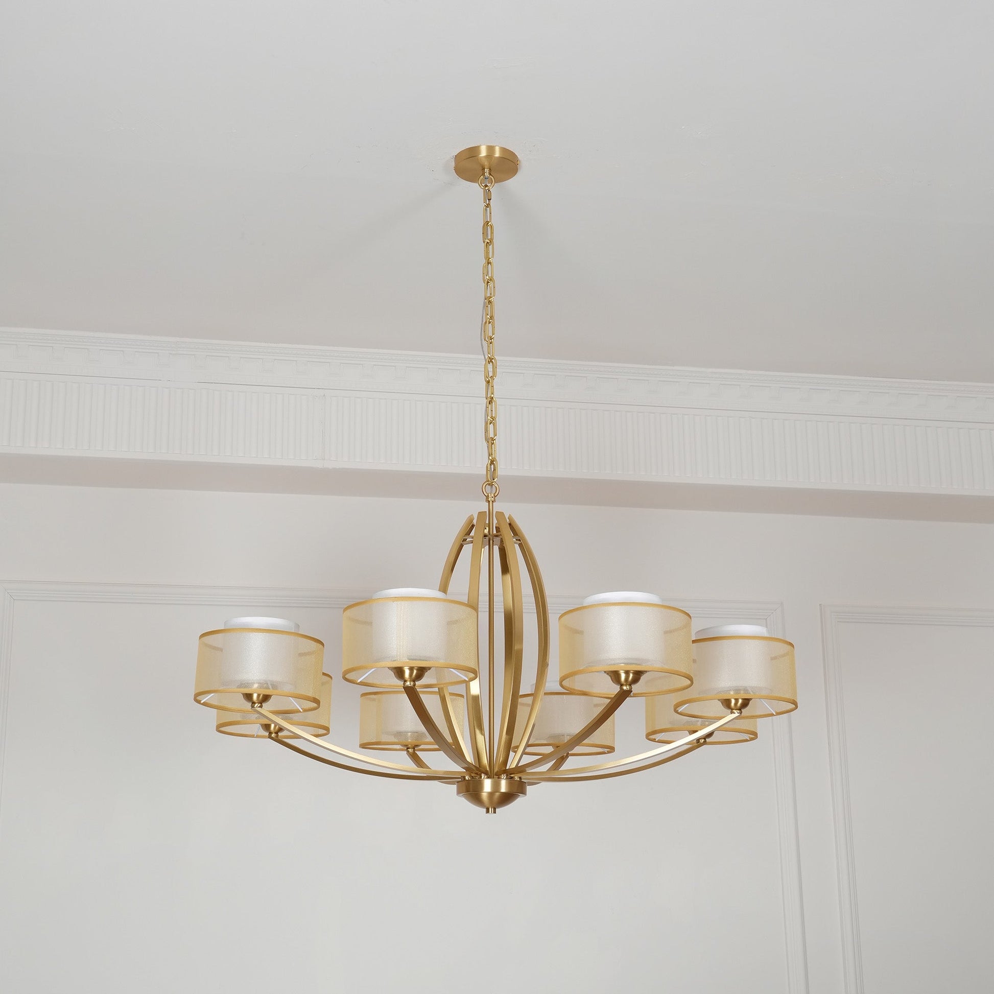 Lyvelus Postmodern Luxury Brass Fabric Chandelier - Lamp Copper