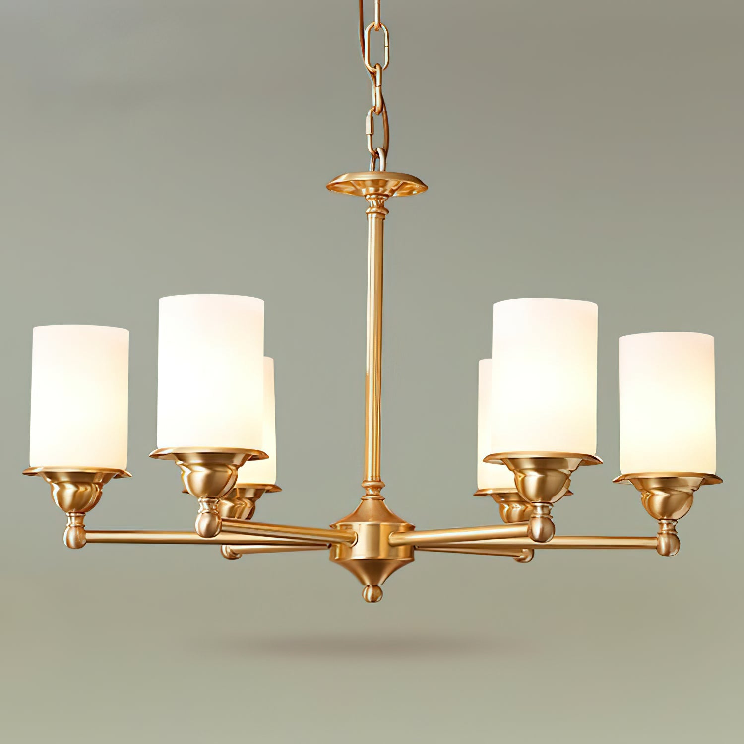 Idorara Postmodern Luxury Brass Glass Chandelier - Lamp Copper