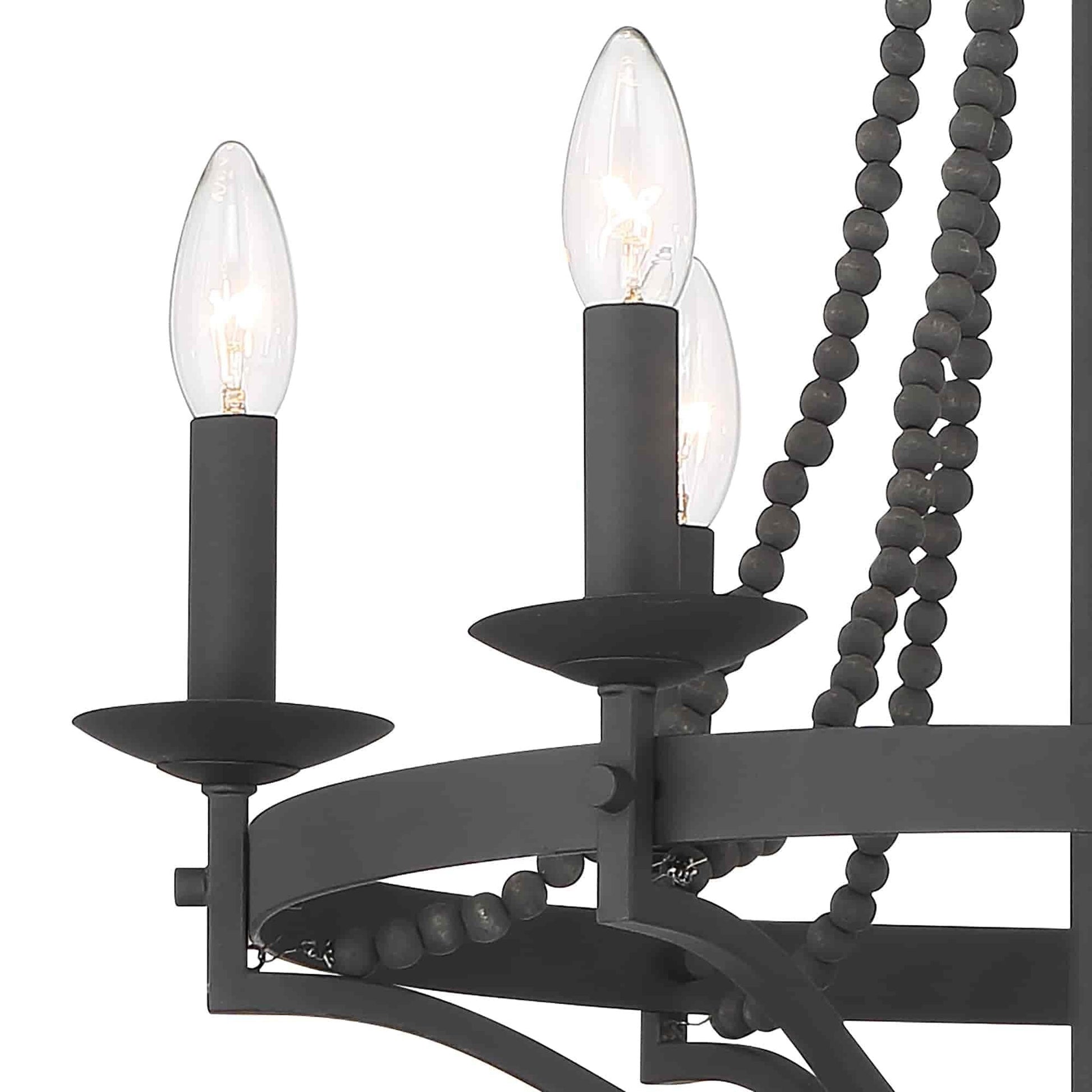 Isoren Vintage Industrial Wooden Metal Chandelier - Lamp Copper