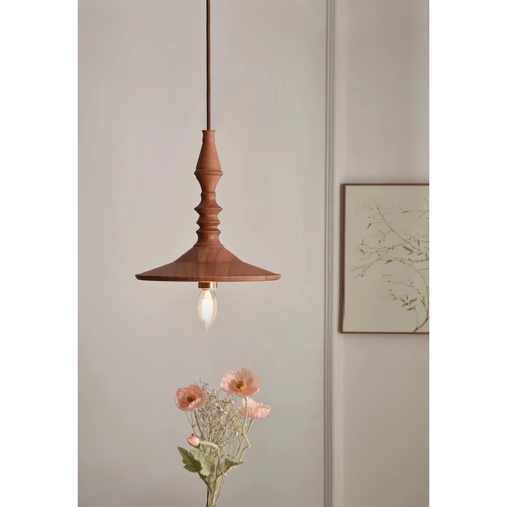 Iraeiel Vintage Minimalist Wooden Pendant Light - Lamp Copper