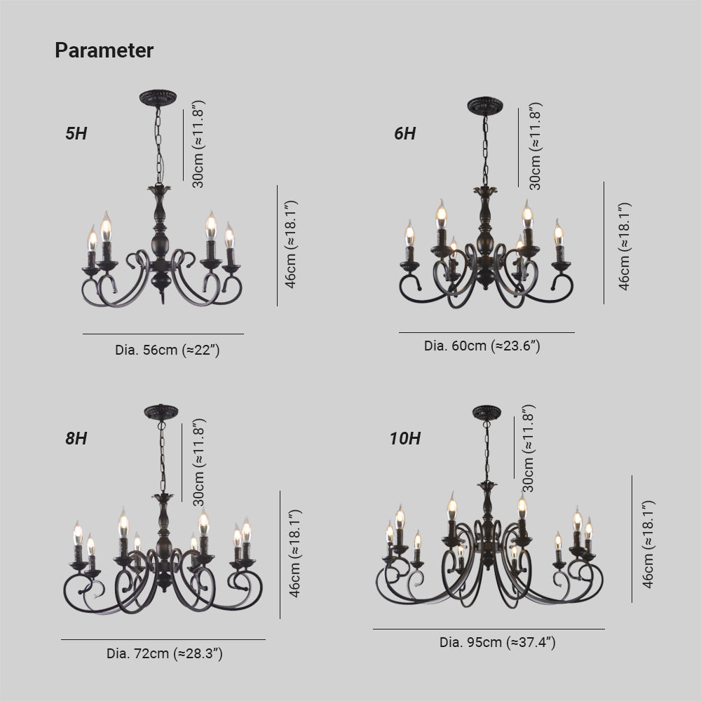 Silva Creative Retro Candle Chandelier Metal Bedroom - Letslighting