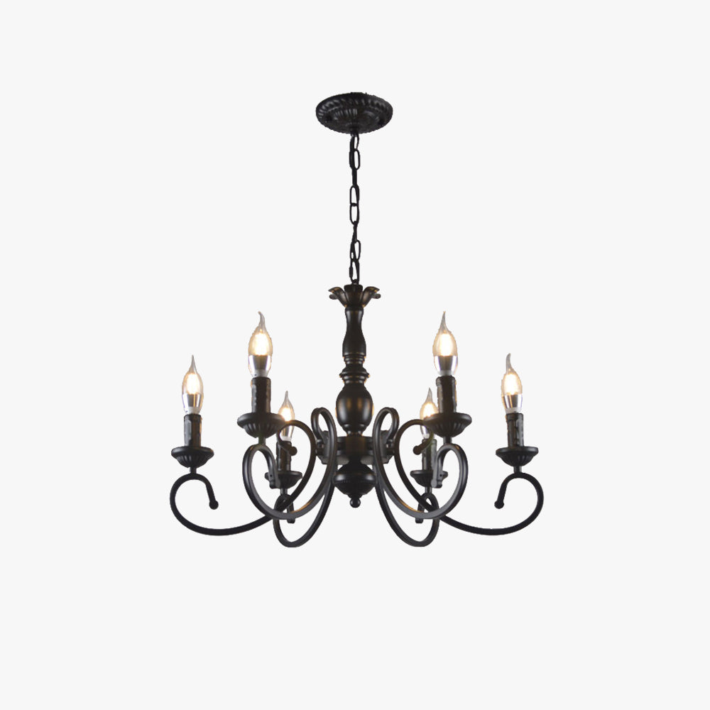 Silva Creative Retro Candle Chandelier Metal Bedroom - Letslighting
