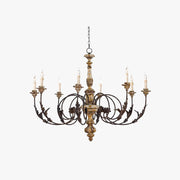 Silva Large Retro Creative Chandelier Wood Metal Living Room - Letslighting