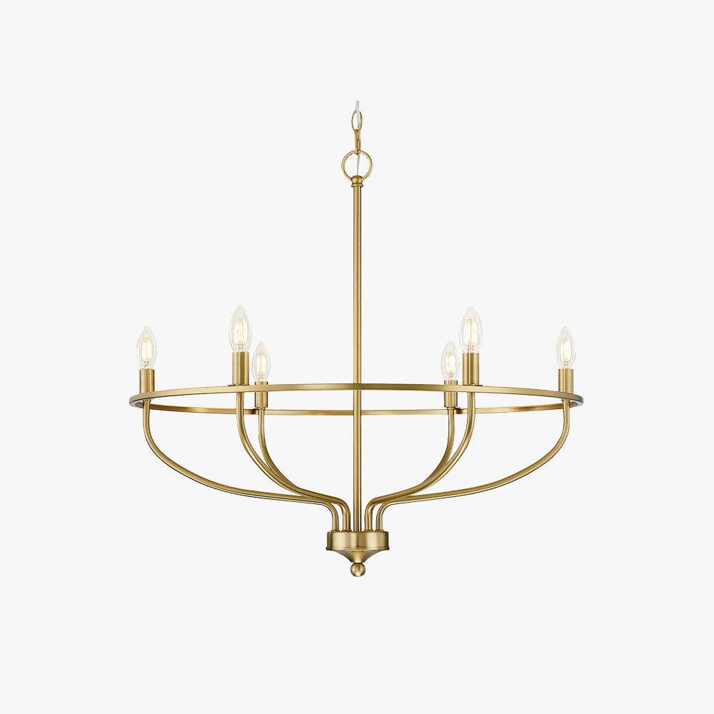 Silva Industrial Metal Candle Chandelier Champagne Living Room Bedroom - Letslighting