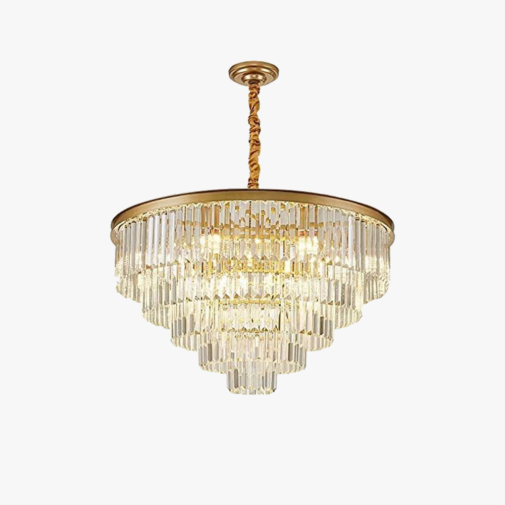 Kristy Modern LED Decorative Luxury Pendant Light Crystal Metal Ring Bedroom Living Room - Letslighting